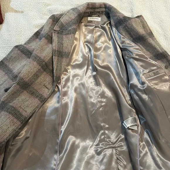 Calvin Klein women’s plaid notch lapel coat - Picture 6 of 6